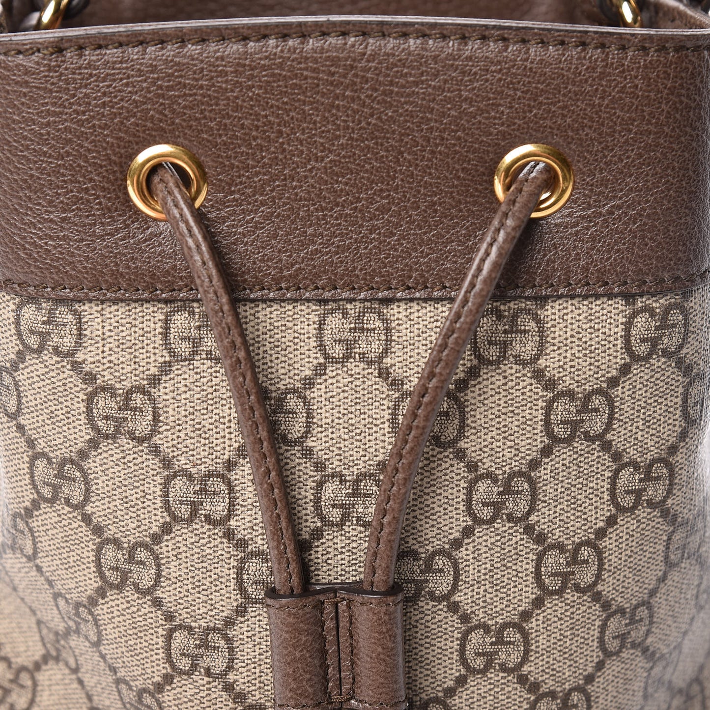GG Supreme Monogram Web Small Ophidia Bucket Bag Brown