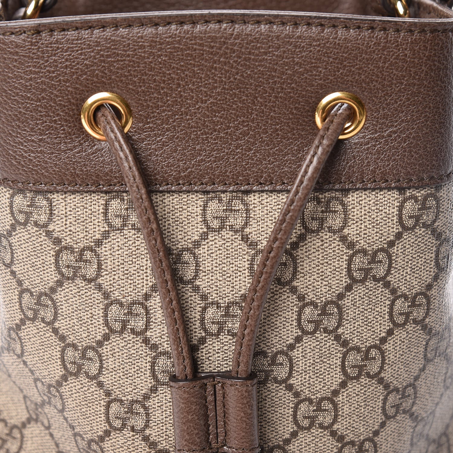 Gucci GG Supreme Monogram Web Small Ophidia Bucket Bag Brown 10 of 11