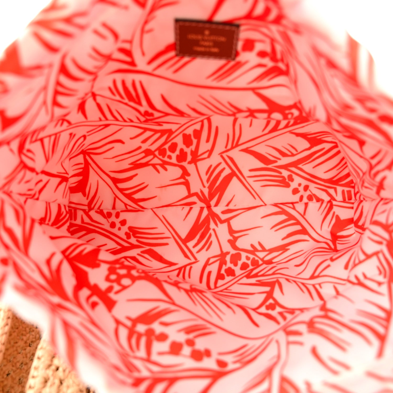 Louis Vuitton Raffia Calfskin Saint Tropez OnTheGo MM Natural Orange 7 of 12