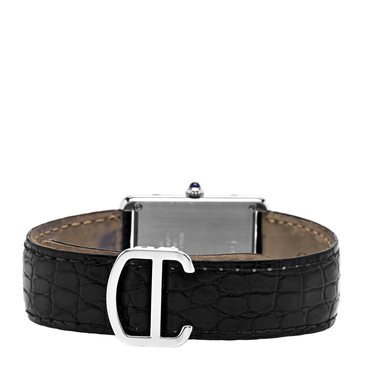 Cartier Stainless Steel Alligator 27mm Tank Solo Quartz Watch 3 of 4