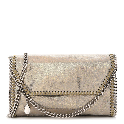 Stella McCartney Metallic Shaggy Deer Mini Falabella Fold Over Tote Gold 1 of 11