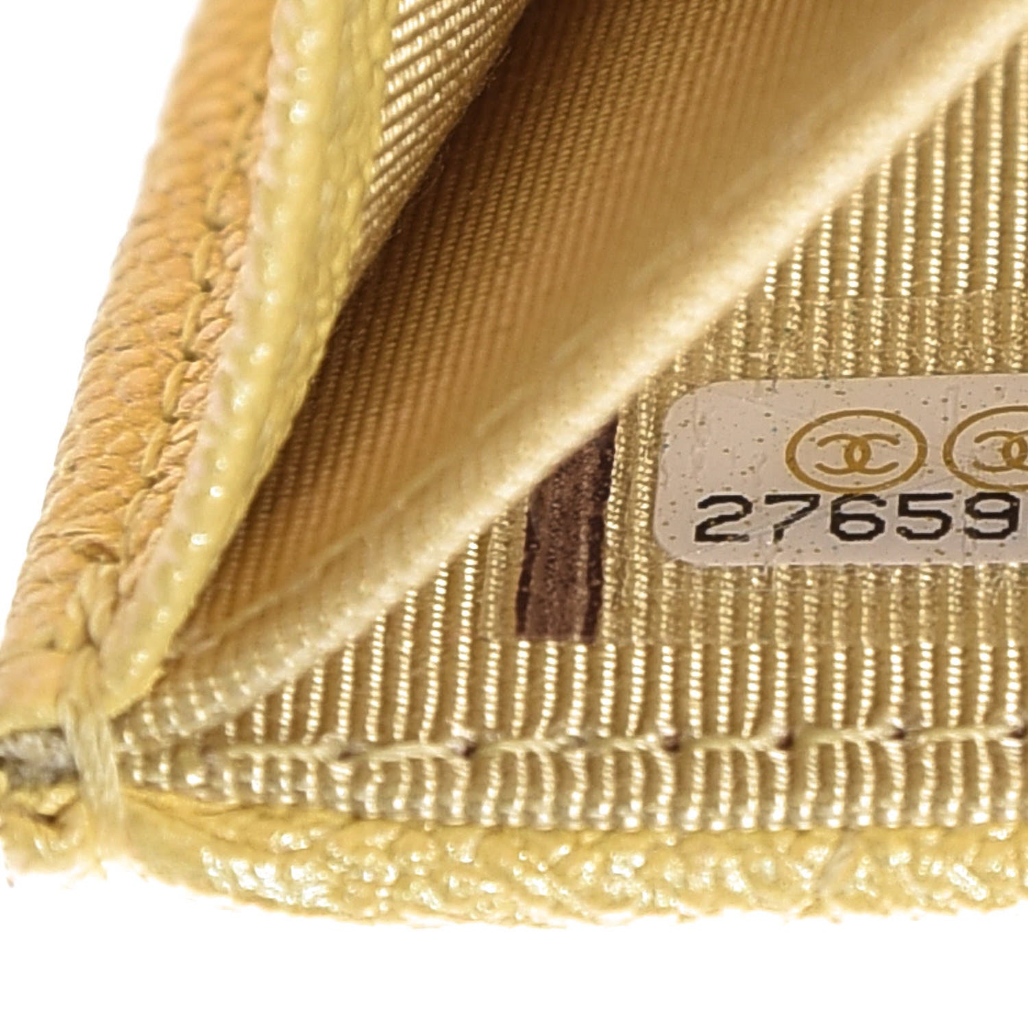 Chanel Iridescent Caviar Quilted Card Holder Wallet Yellow 8 of 9