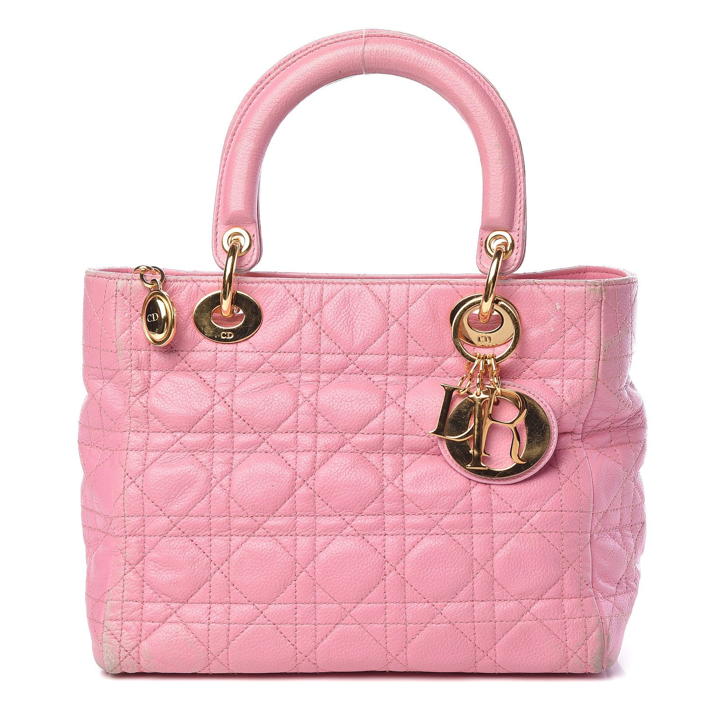 Grained Calfskin Cannage Medium Lady Dior Pink