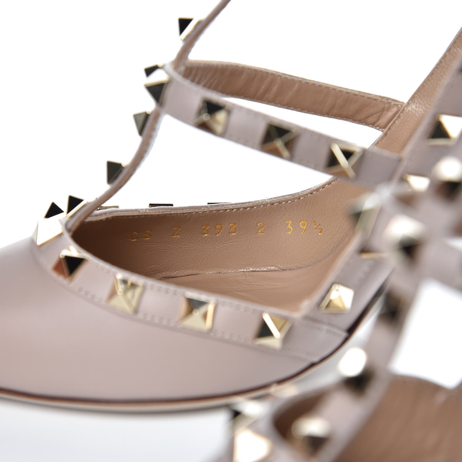 Valentino Garavani Calfskin Nappa Rockstud Ankle Strap 100mm Pumps 39.5 Poudre 9 of 9
