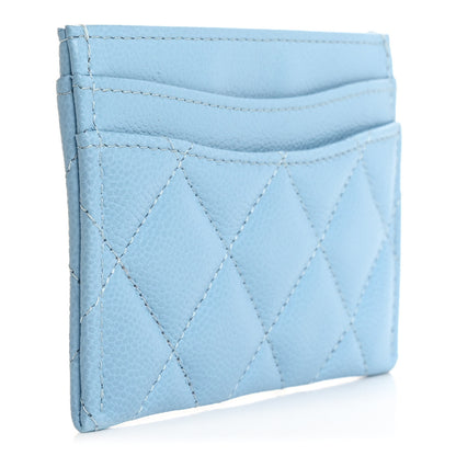 Chanel Caviar Quilted Card Holder Light Blue 3 of 9