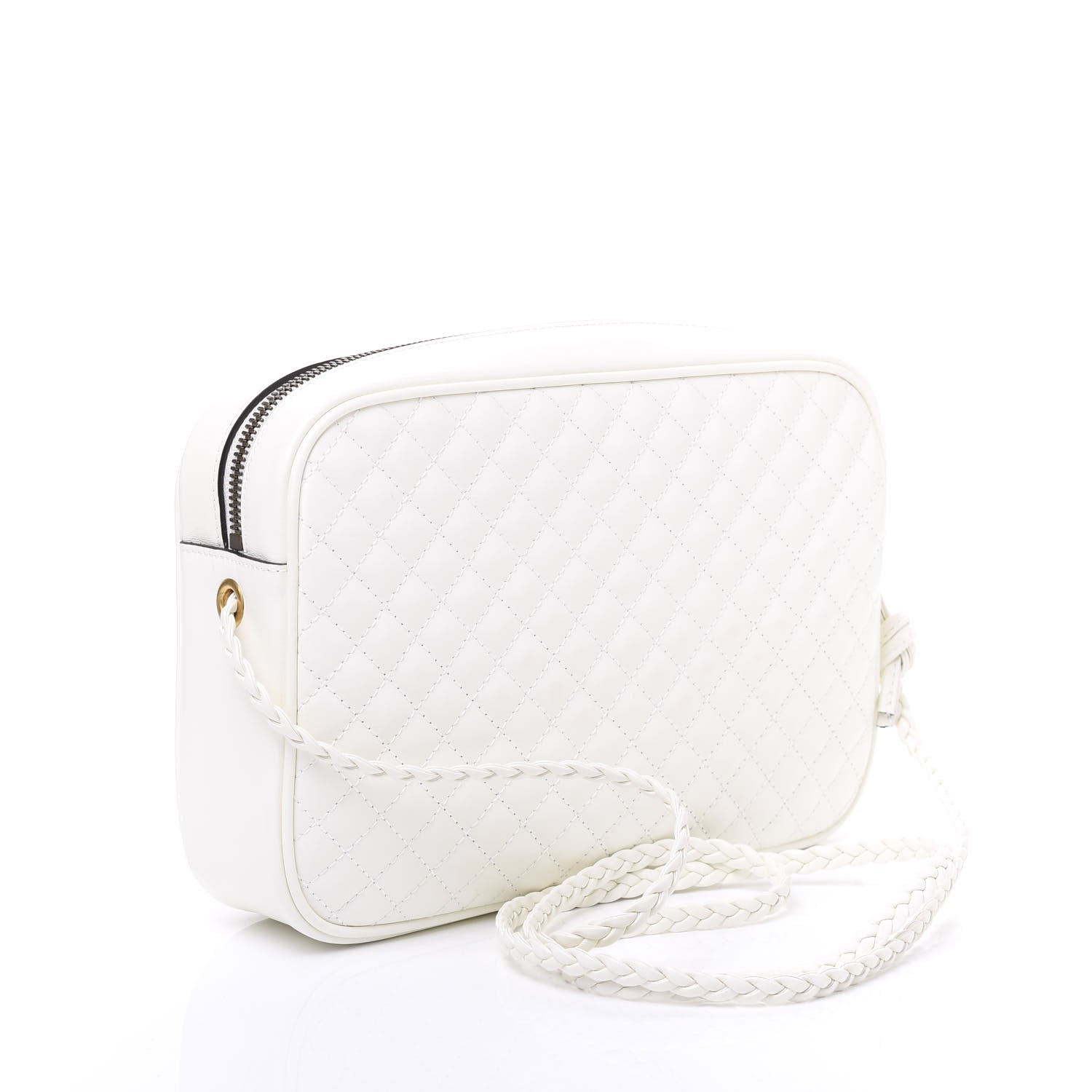 Gucci Calfskin Web Trapuntata Small Shoulder Bag Off White 2 of 9