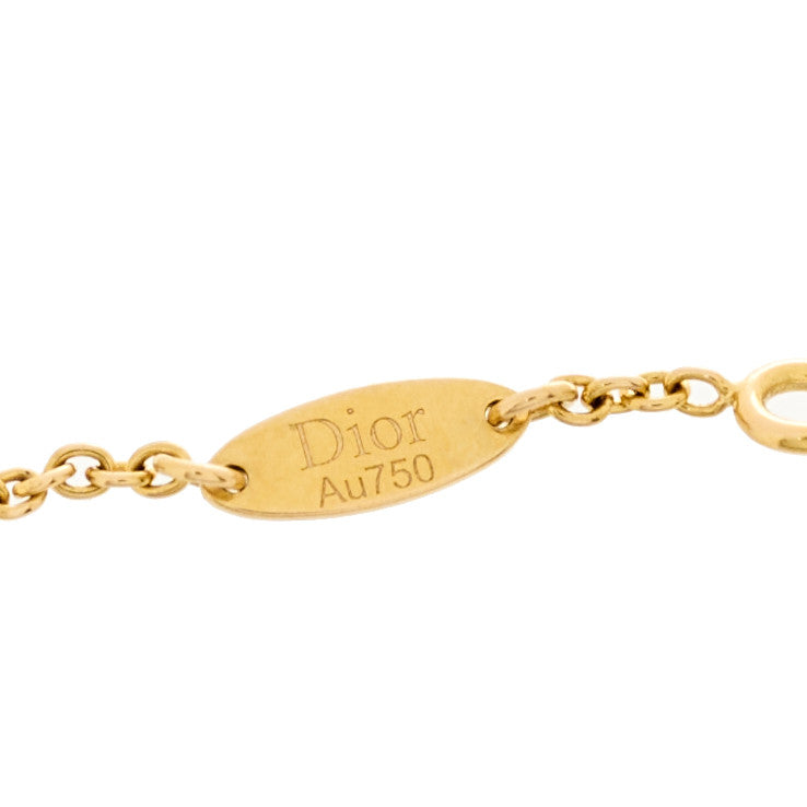 Christian Dior 18K Yellow Gold Diamond Malachite Rose Des Vents Bracelet 2 of 4