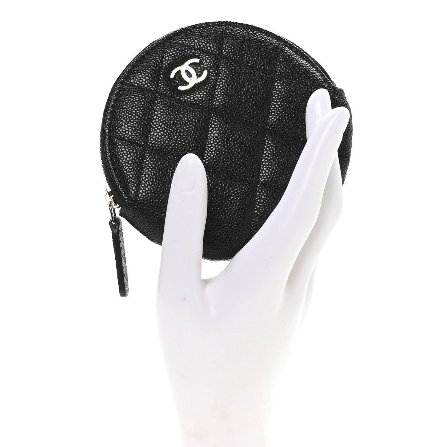 Chanel Caviar Quilted Zip Around Classic Coin Purse Black 2 of 8