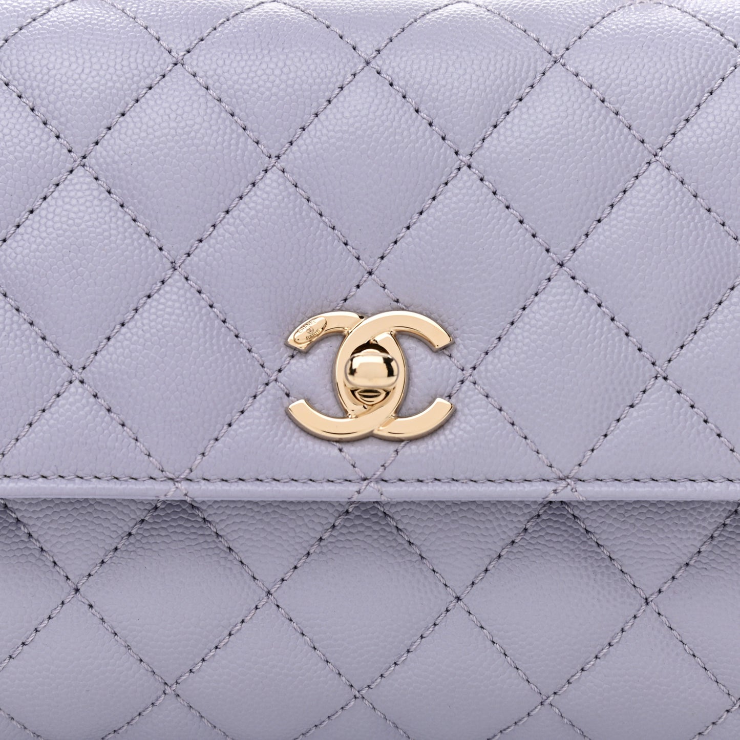 Caviar Quilted Mini Coco Handle Flap Light Purple