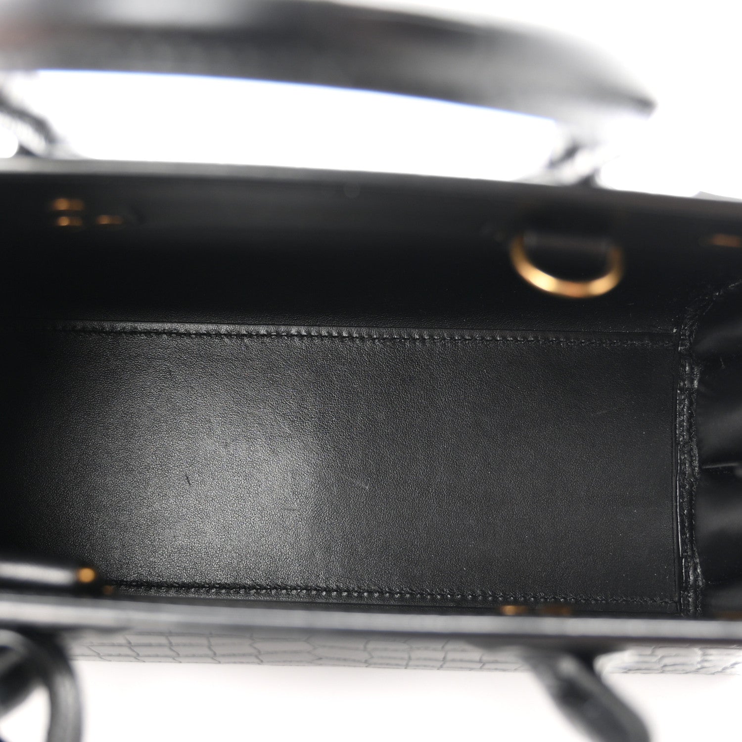 Saint Laurent Calfskin Crocodile Embossed Baby Sac De Jour Black 6 of 10