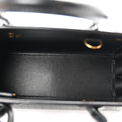 Saint Laurent Calfskin Crocodile Embossed Baby Sac De Jour Black 6 of 10