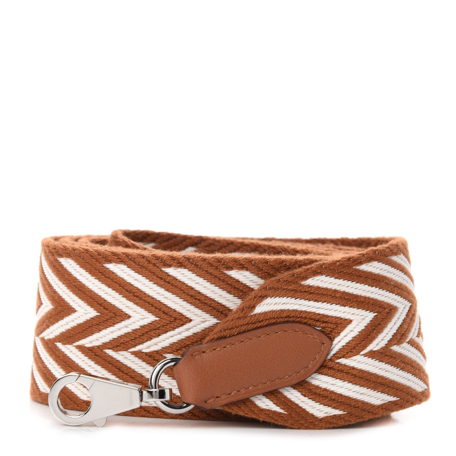 Hermes Toile Swift 50mm Sangle ZigZag Shoulder Strap Gold White 1 of 4