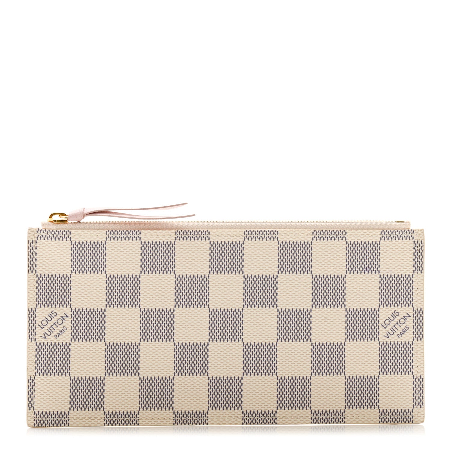 Louis Vuitton Damier Azur Felicie Chain Wallet Zippered Insert Rose Ballerine 1 of 7