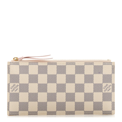 Louis Vuitton Damier Azur Felicie Chain Wallet Zippered Insert Rose Ballerine 1 of 7