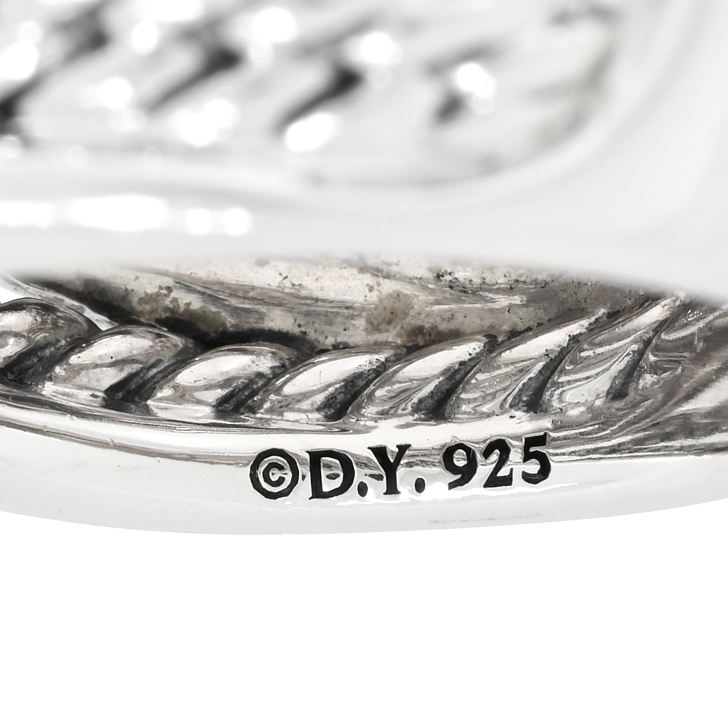 Sterling Silver 18mm Wide Crossover Cable Ring 56 7.5