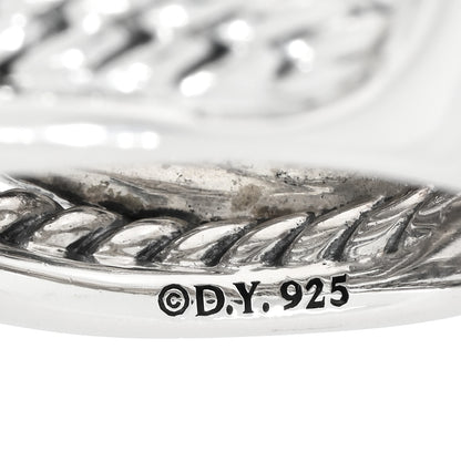 David Yurman Sterling Silver 18mm Wide Crossover Cable Ring 56 7.5 4 of 4