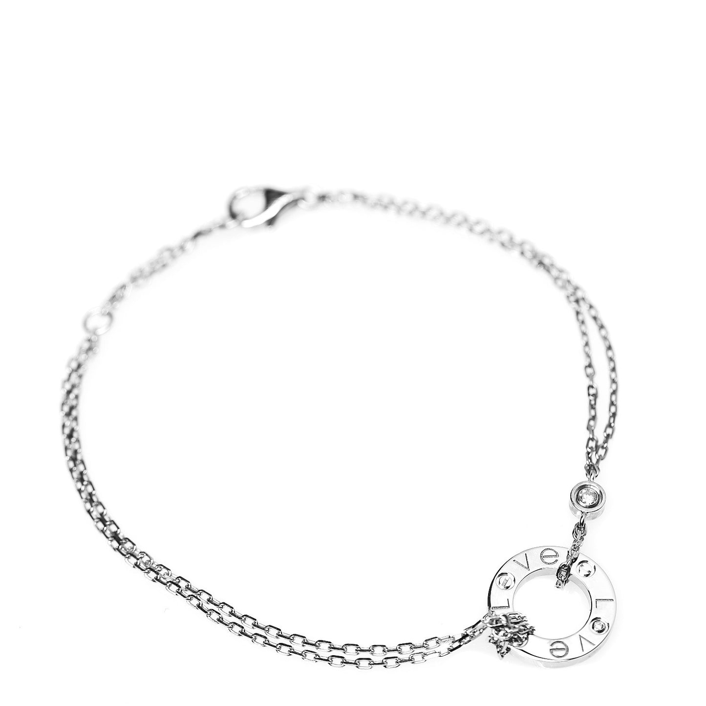 18K White Gold Diamond LOVE Bracelet