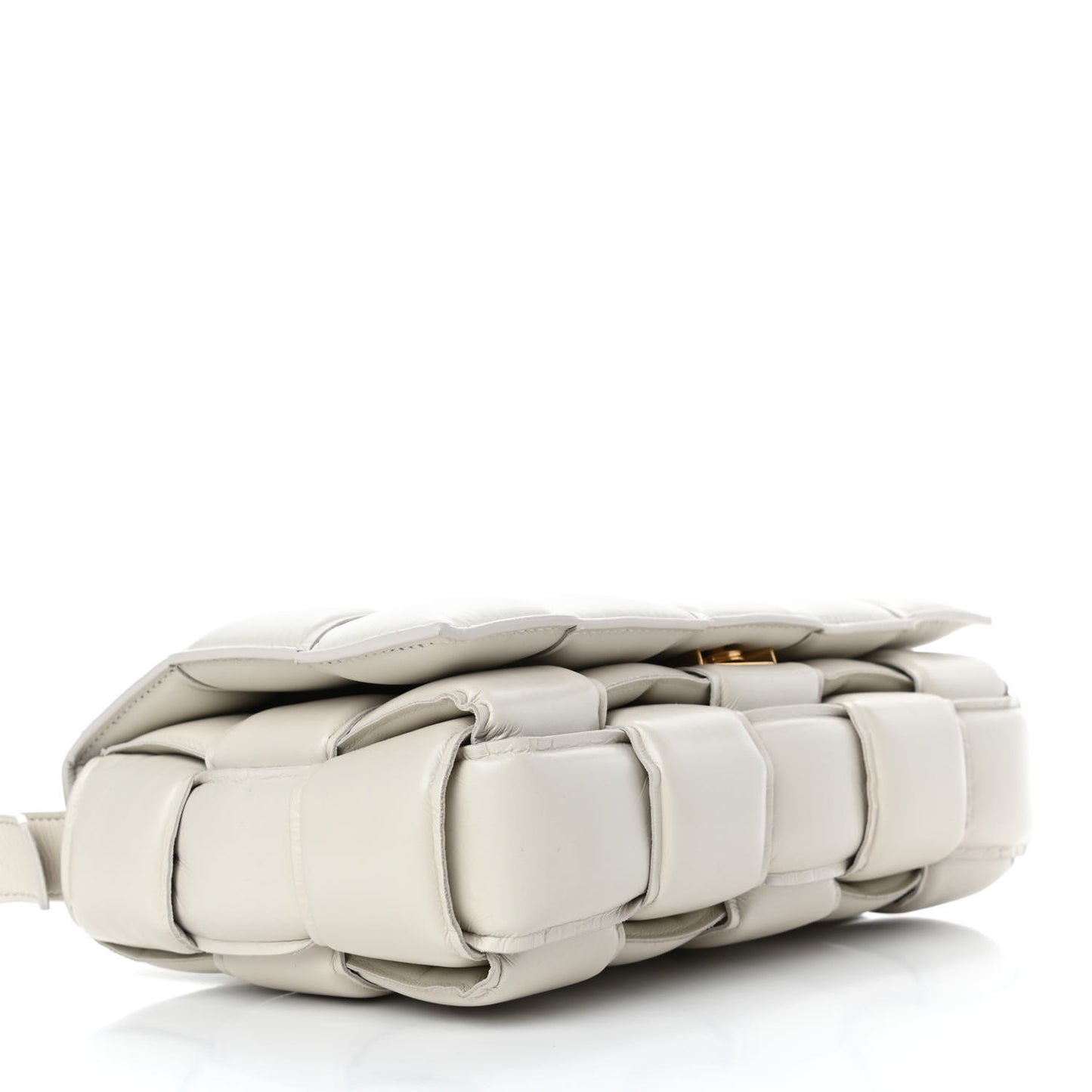 Nappa Maxi Intreccio Padded Cassette Crossbody Bag Chalk