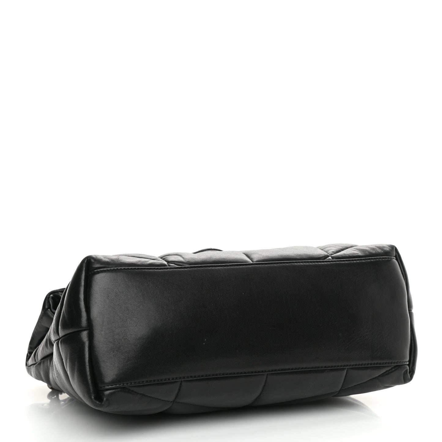 Lambskin Quilted Medium Loulou Puffer Monogram Chain Satchel Black