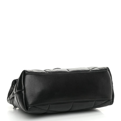 Saint Laurent Lambskin Quilted Medium Loulou Puffer Monogram Chain Satchel Black 4 of 9