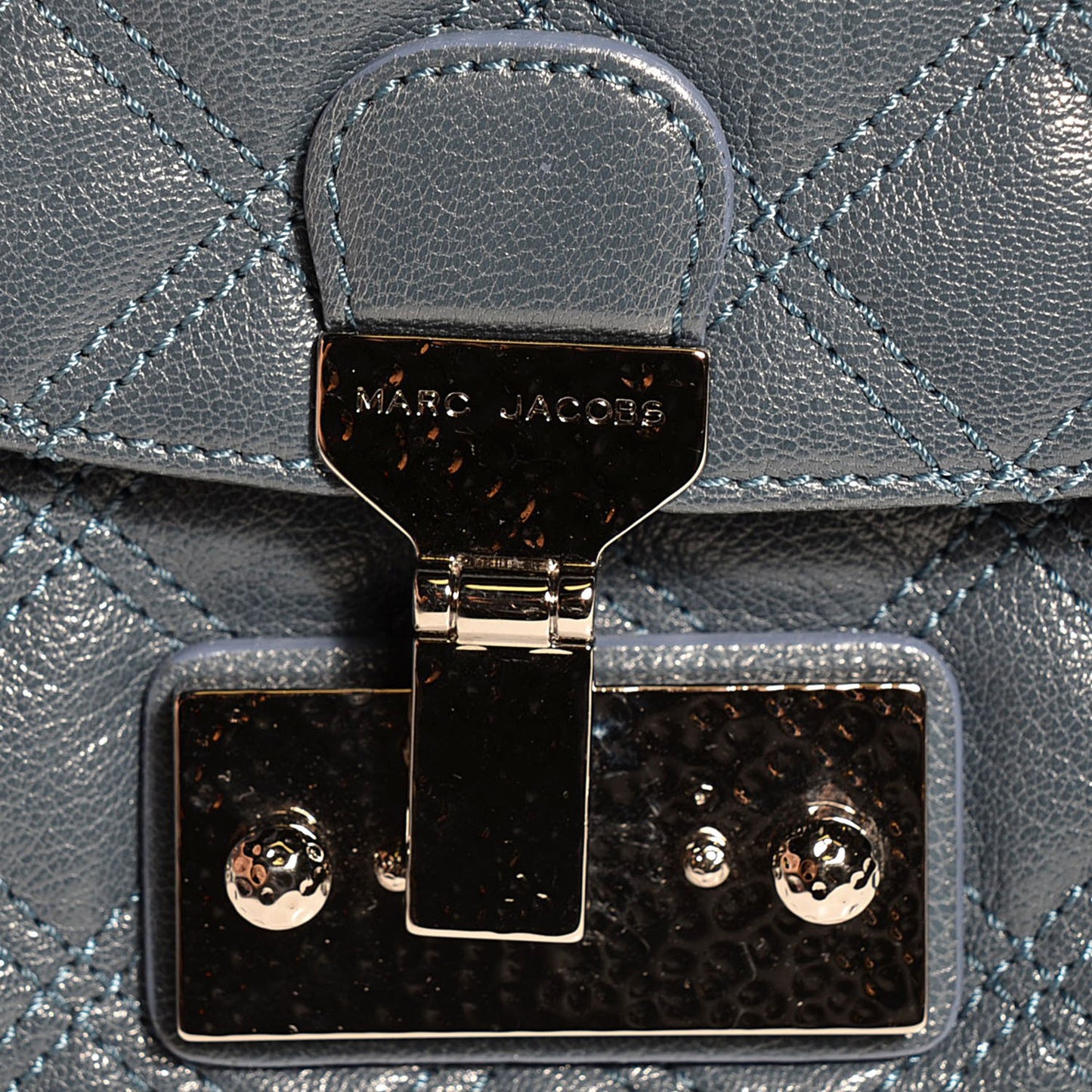 Lambskin Baroque Medium Single Flap Blue Atlantic