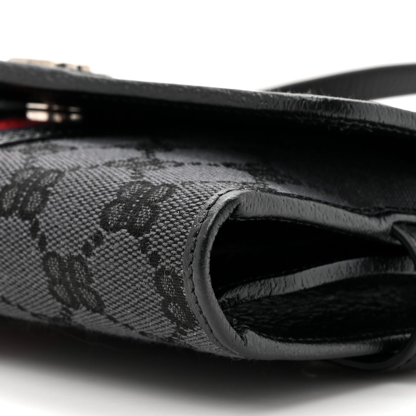 X BALENCIAGA BB Monogram Web Ophidia Crossbody Wallet Black