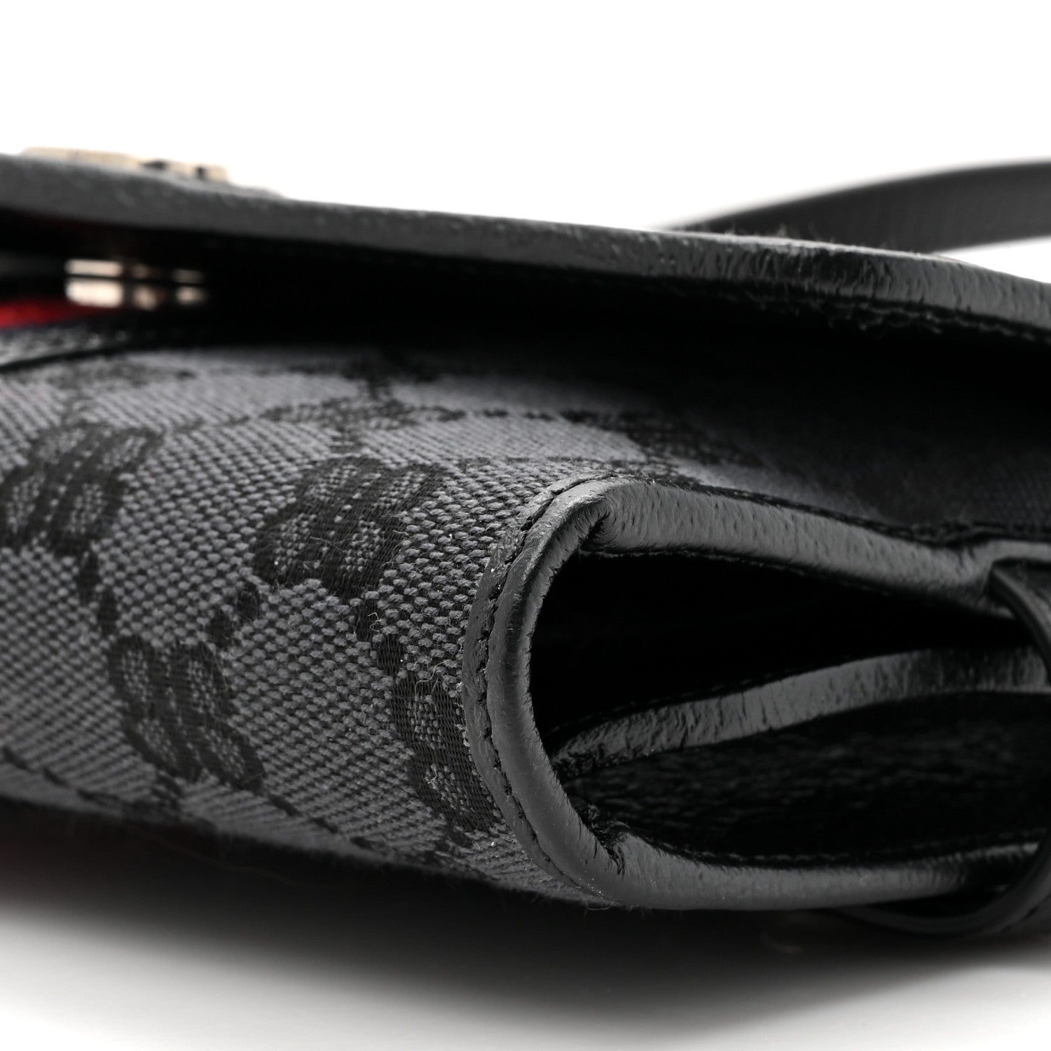 Gucci X BALENCIAGA BB Monogram Web Ophidia Crossbody Wallet Black 10 of 11