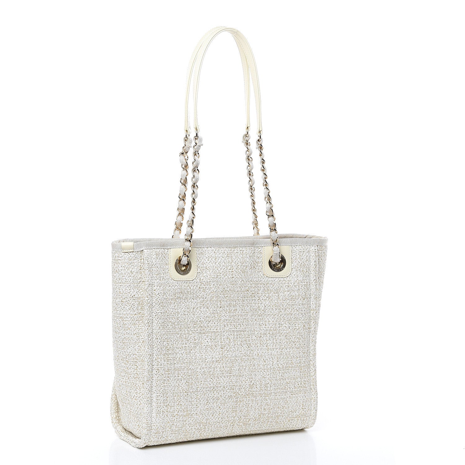 Chanel Canvas Mini Deauville Tote Ivory 3 of 11
