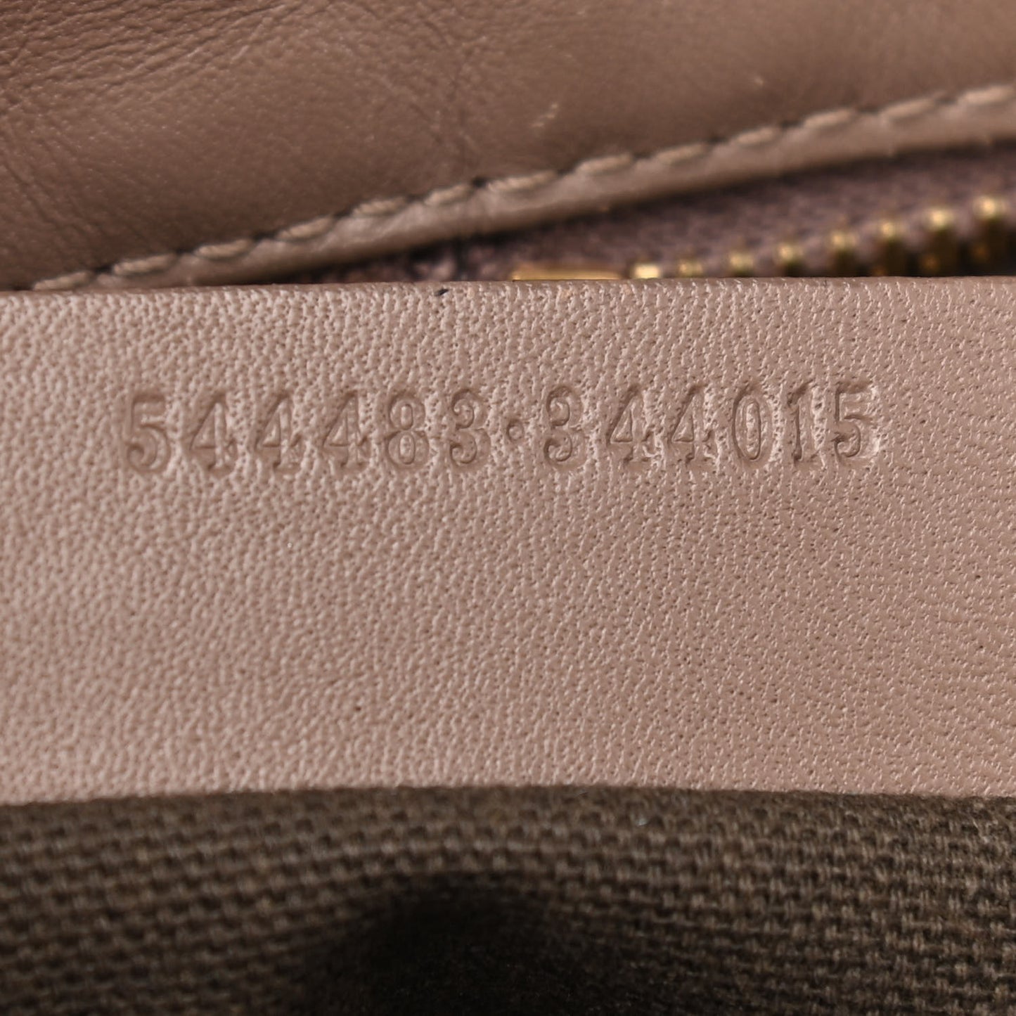 Calfskin Small Studded Padlock Zip Around Tote Taupe