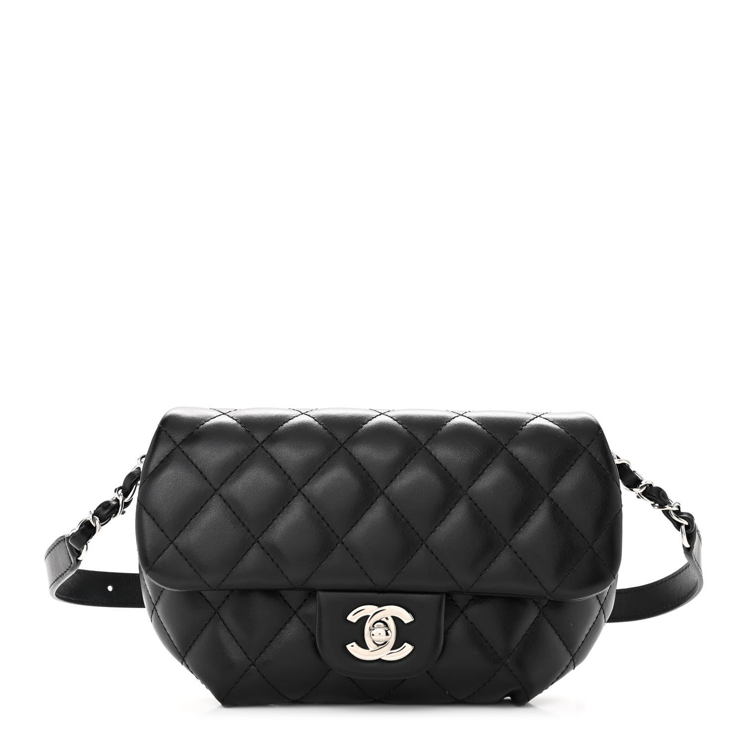 Chanel Calfskin Quilted CC Uniform Flap Belt Bag Black 1 of 10