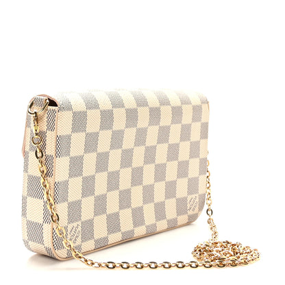 Louis Vuitton Damier Azur Pochette Felicie Chain Wallet Rose Ballerine 4 of 10