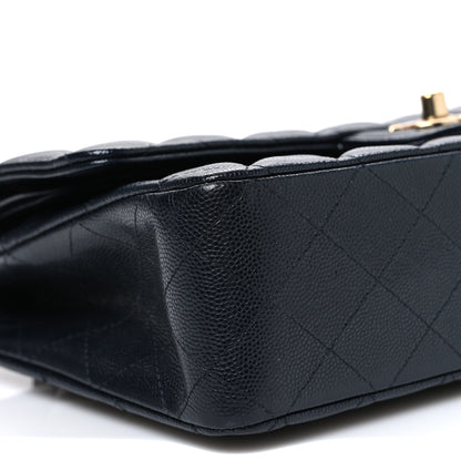 Chanel Caviar Quilted Medium Double Flap Navy 8 of 9