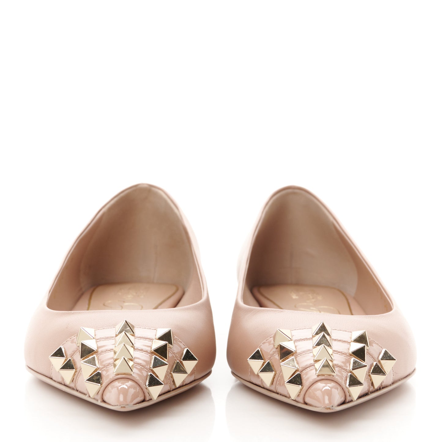 Nappa Rockstud Alcove Ballerina Flats 36 Rose