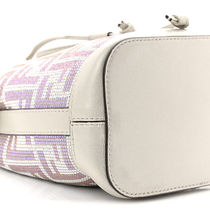 Fendi Crystal Vitello Laminato FF Mini Mon Tresor Bucket Bag Crystal Argento 9 of 10