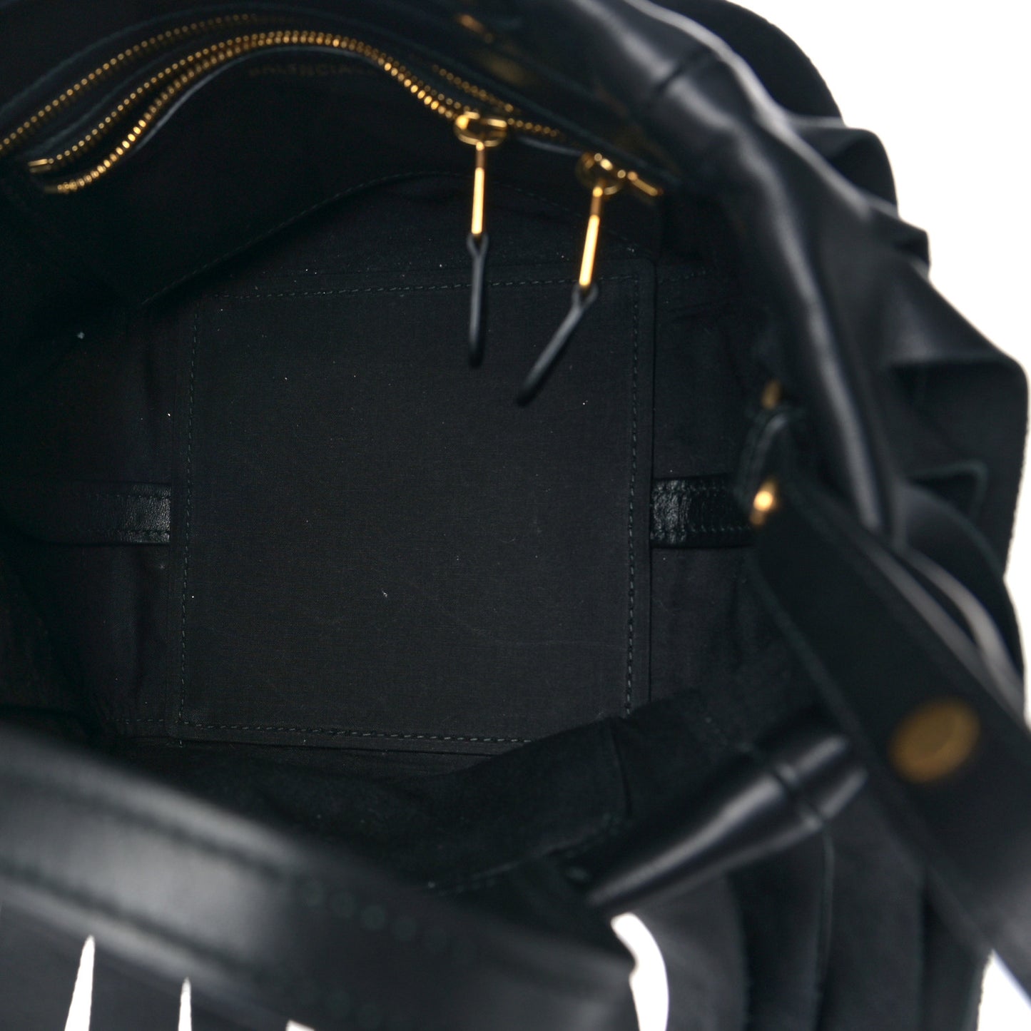 Calfskin XS Fringe Laundry Cabas Black