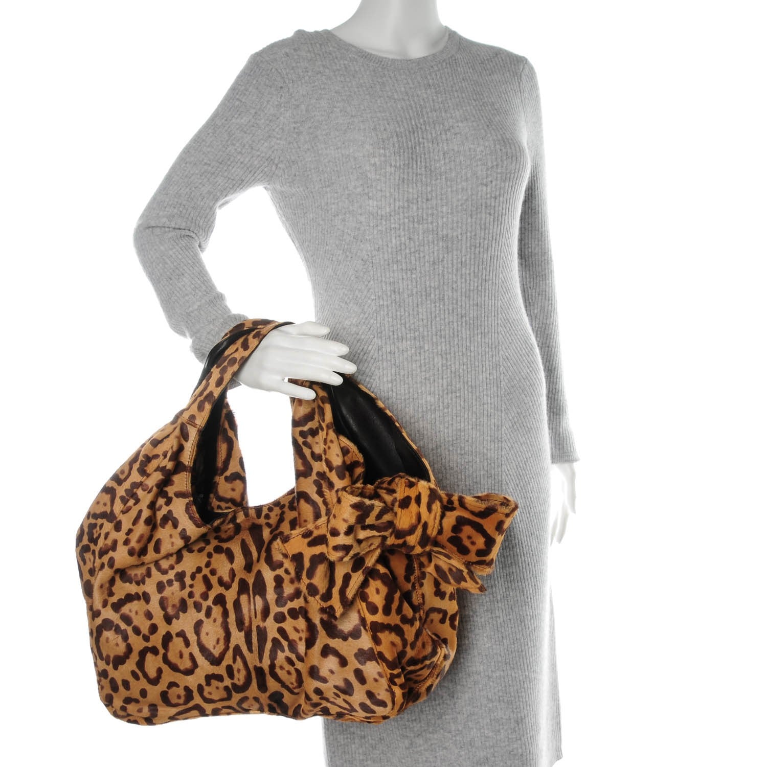 Valentino Garavani Pony Hair Leopard Nuage Hobo 2 of 10