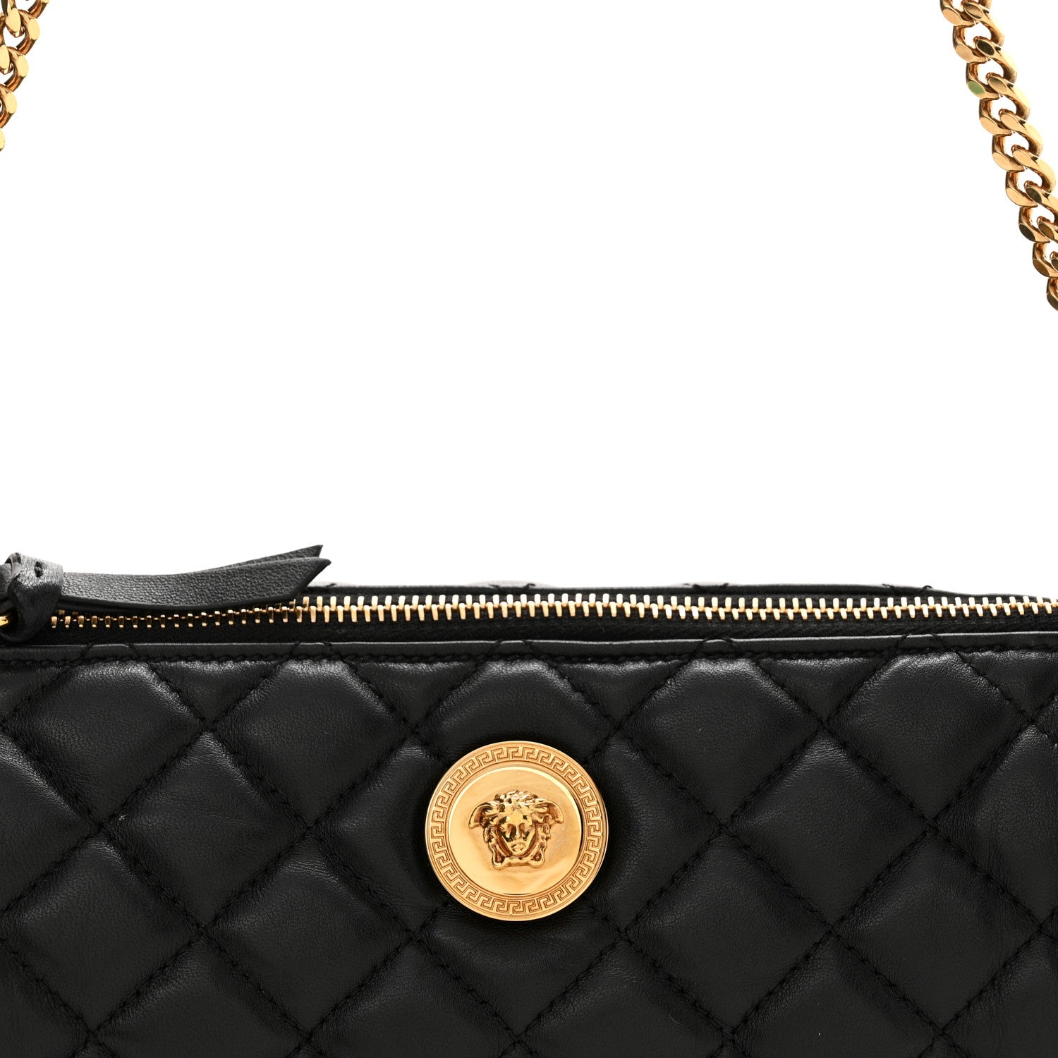 Versace Nappa Quilted Medusa Shoulder Bag Black 7 of 10