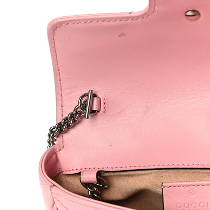 Gucci Calfskin Matelasse Super Mini GG Marmont Shoulder Bag Wild Rose 11 of 17
