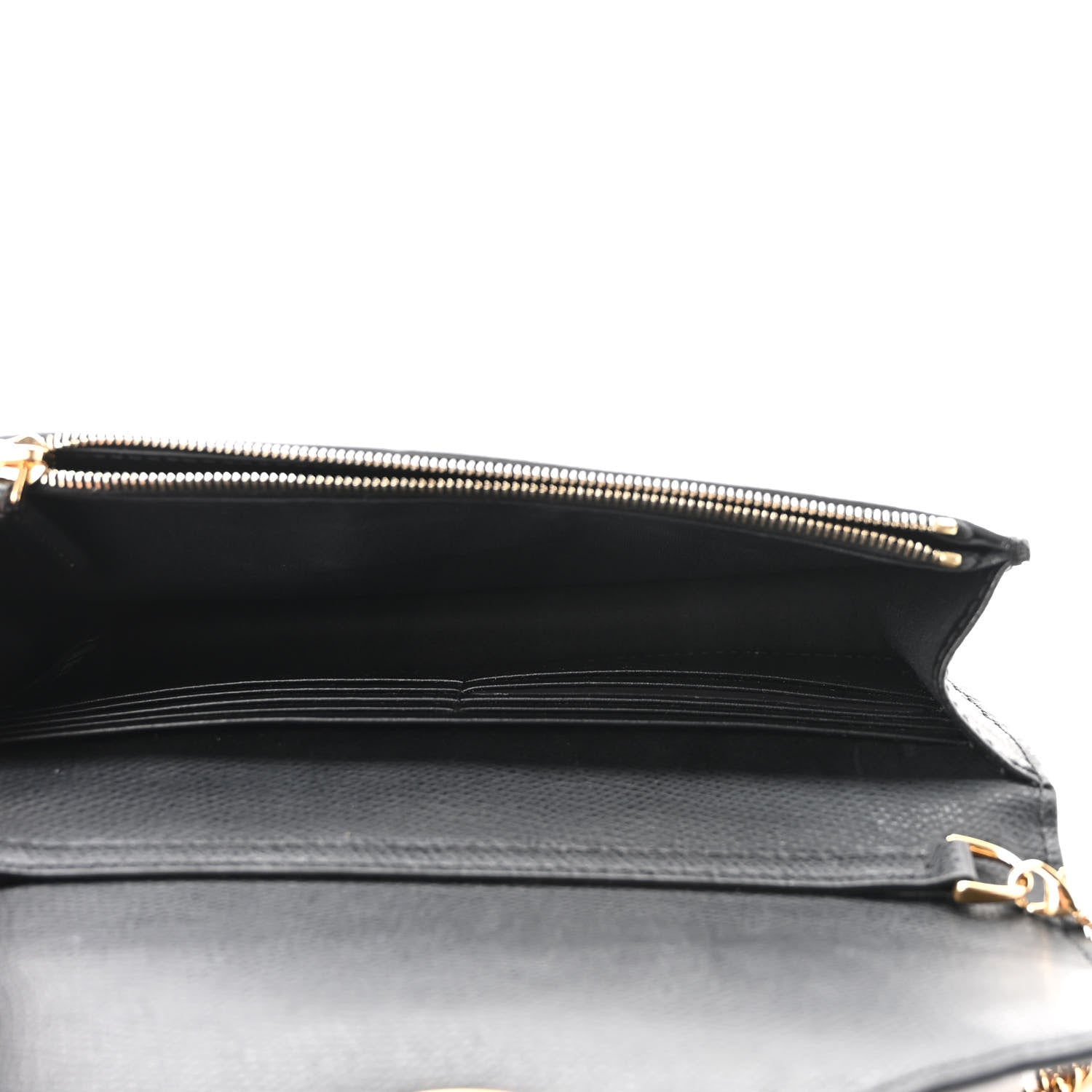 Fendi Vitello Cruise F is Fendi Bi-Color FF 1974 Embossed Medium Envelope Wallet On Chain Black Maya 5 of 10