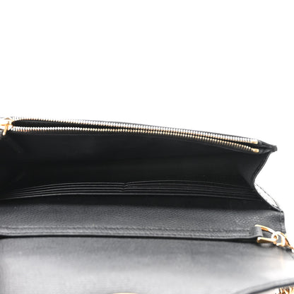 Fendi Vitello Cruise F is Fendi Bi-Color FF 1974 Embossed Medium Envelope Wallet On Chain Black Maya 5 of 10