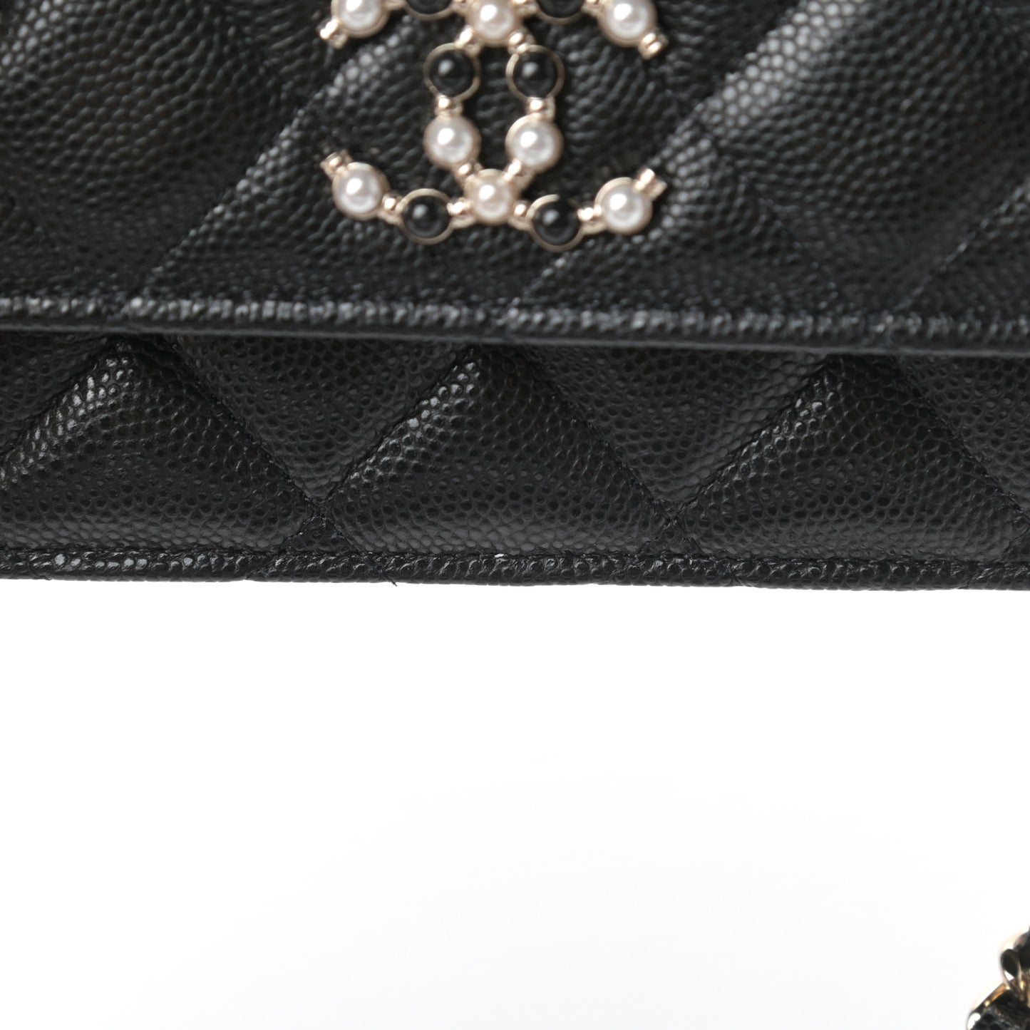 Caviar Quilted Coco Candy Wallet On Chain WOC Black