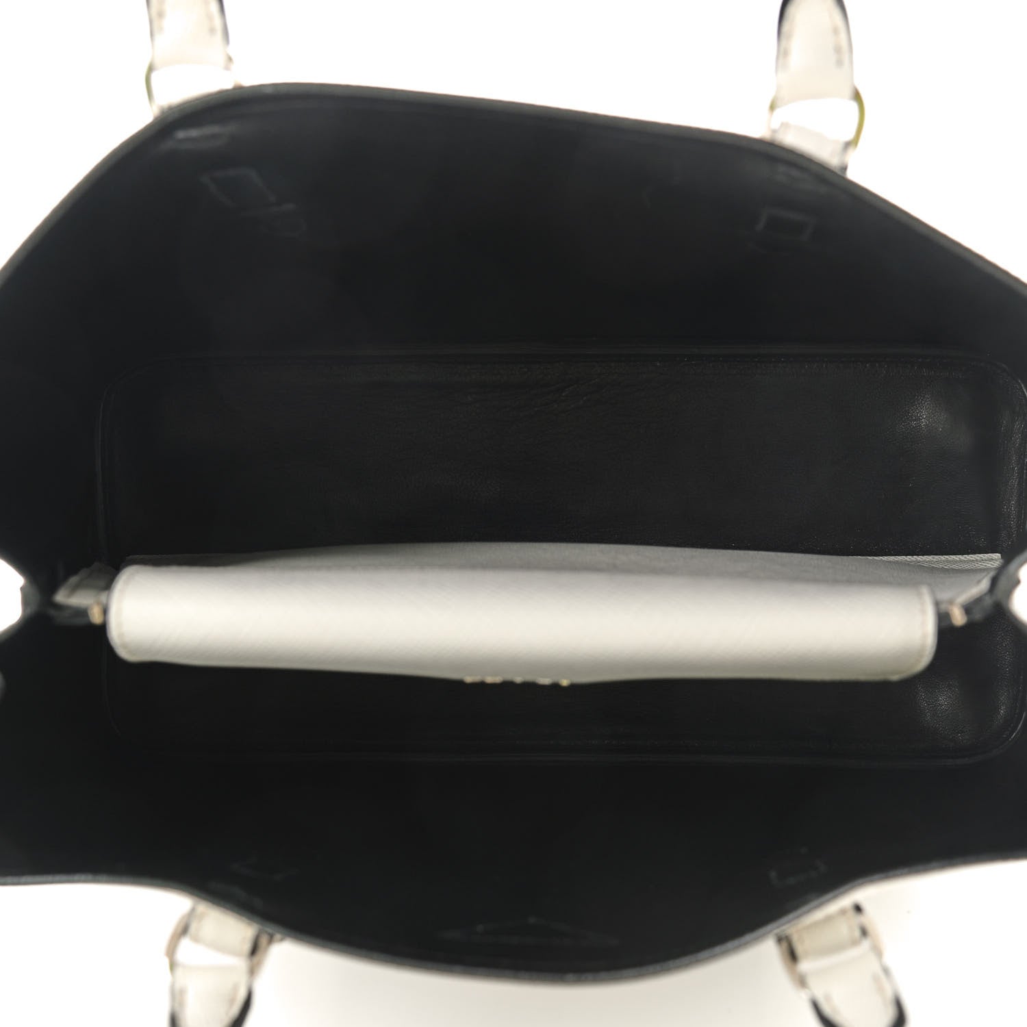 Prada Saffiano Cuir Medium Double Handle Tote Talco Black 5 of 12