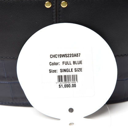 Chloe Calfskin Crocodile Embossed Small Aby Lock Full Blue 10 of 11