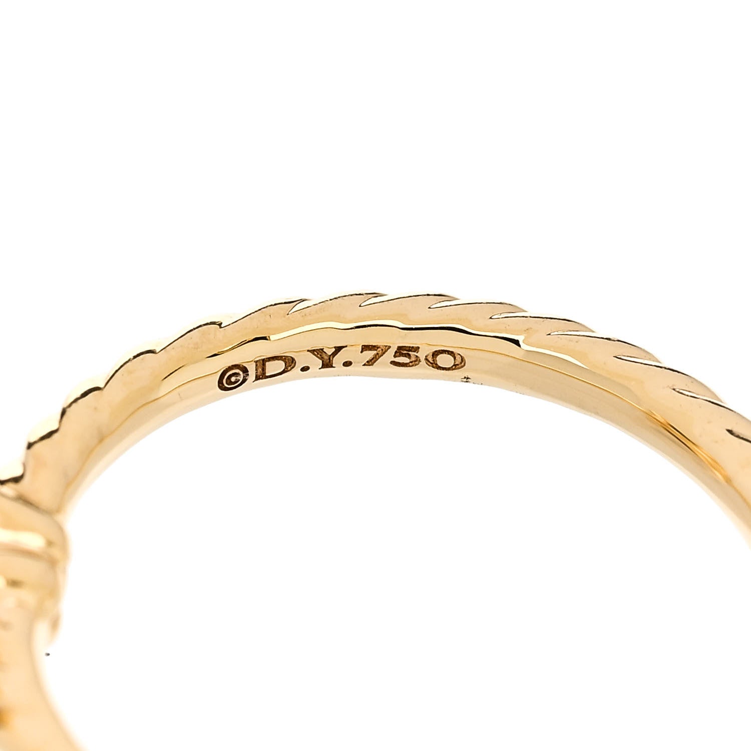 David Yurman 18K Yellow Gold Diamond Blue Topaz 7mm Chatelaine Ring 47 4 5 of 6