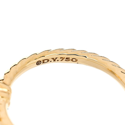 David Yurman 18K Yellow Gold Diamond Blue Topaz 7mm Chatelaine Ring 47 4 5 of 6