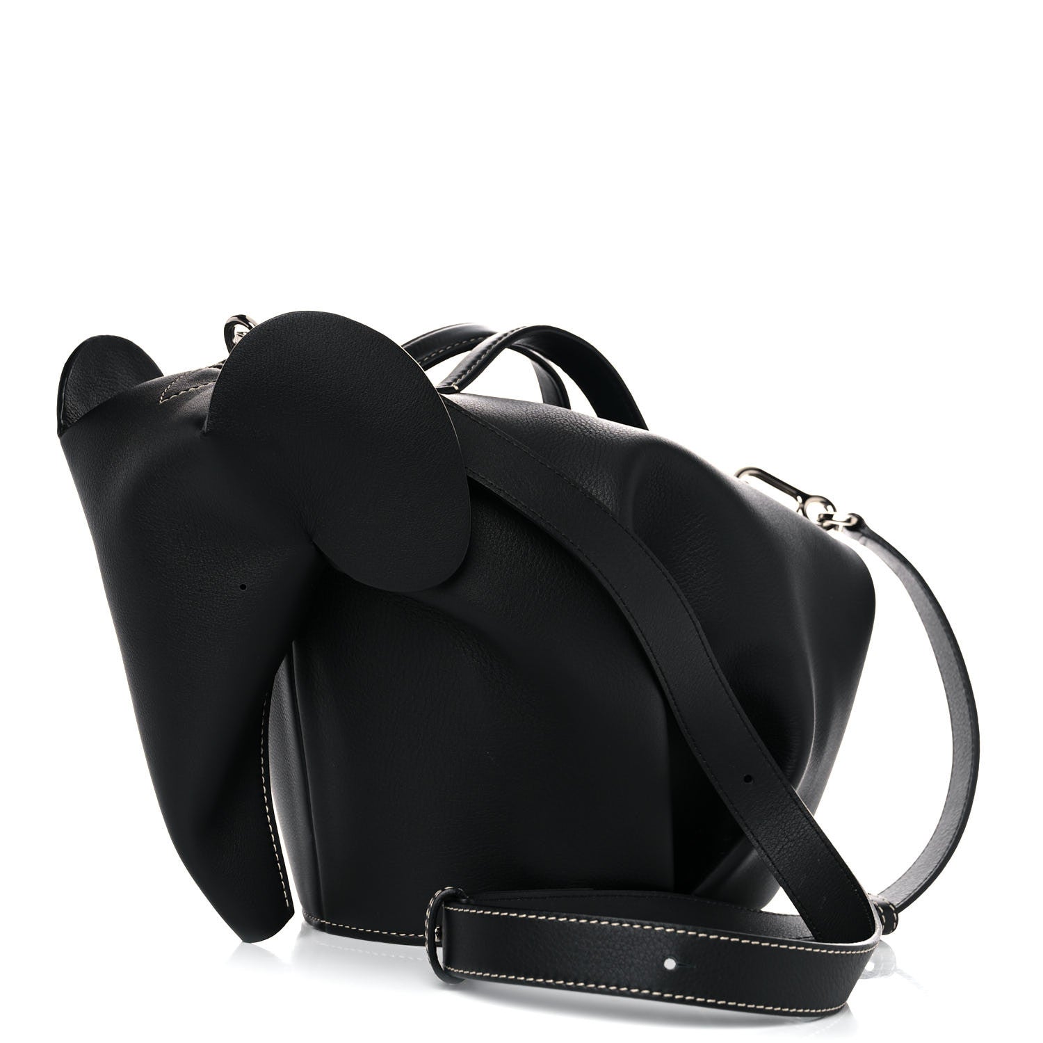 Loewe Calfskin Large Elephant Crossbody Bag Black 2 of 12