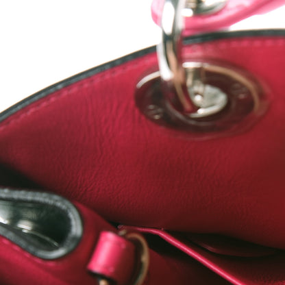 Christian Dior Calfskin Tri-Color Mini Diorissimo Tote Grey Dark Green Pink 7 of 10