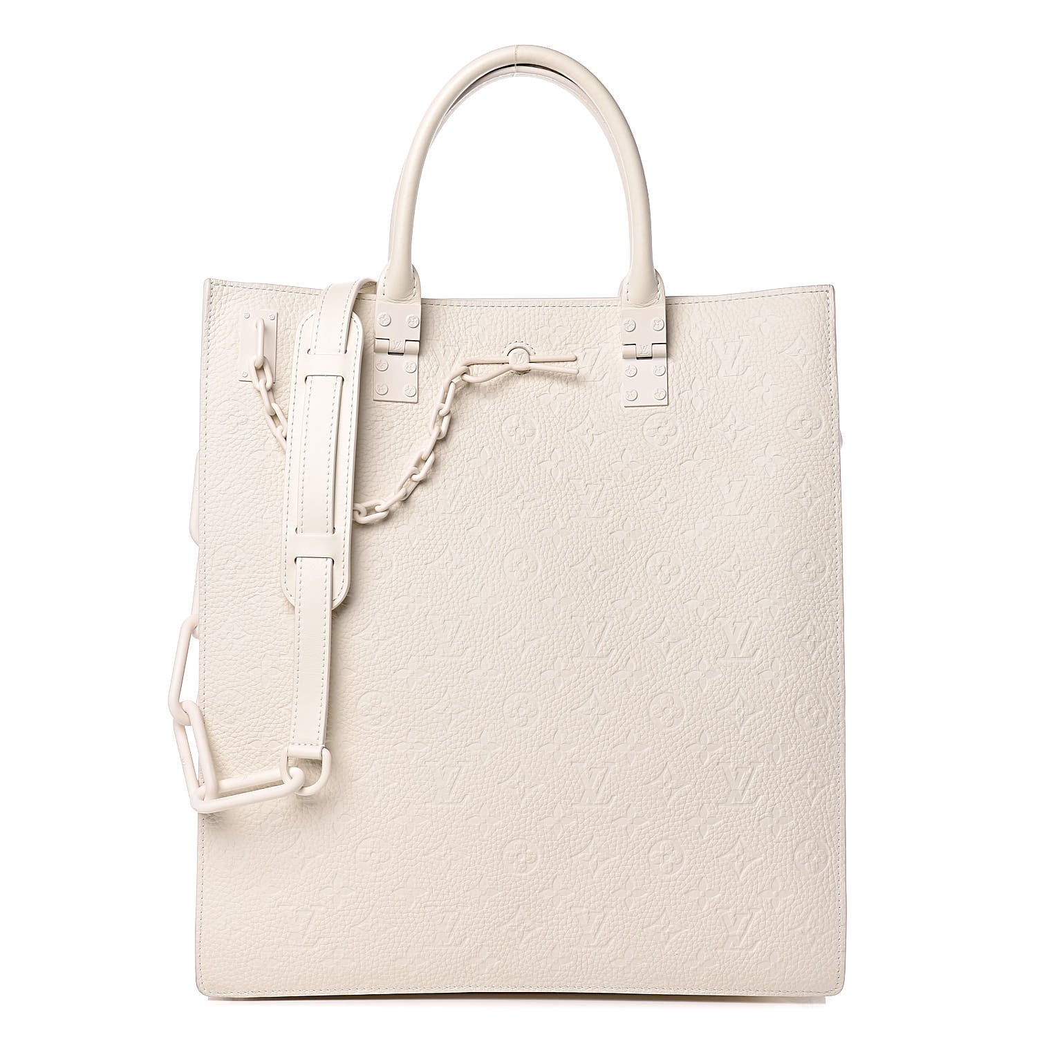 Louis Vuitton Taurillon Monogram Sac Plat Powder White 1 of 10