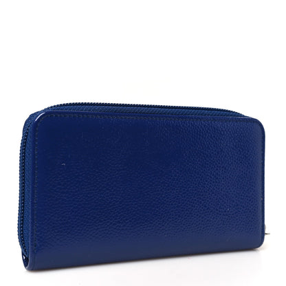 Chanel Patent Caviar Timeless CC Small Gusset Zip Around Wallet  Blue 3 of 9