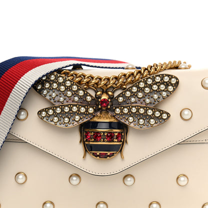 Gucci Nappa Pearl Studded Mini Queen Margaret Broadway Shoulder Bag Mystic White 9 of 11